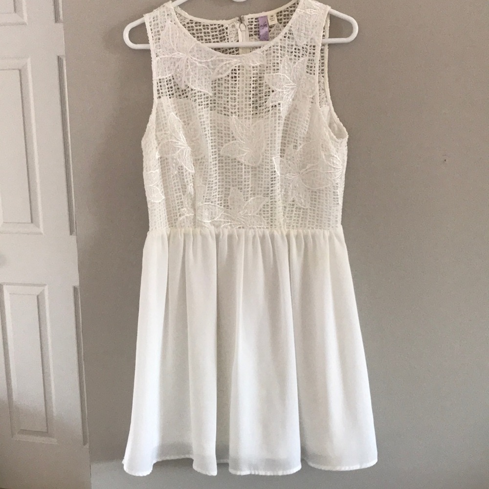 White crochet top dress